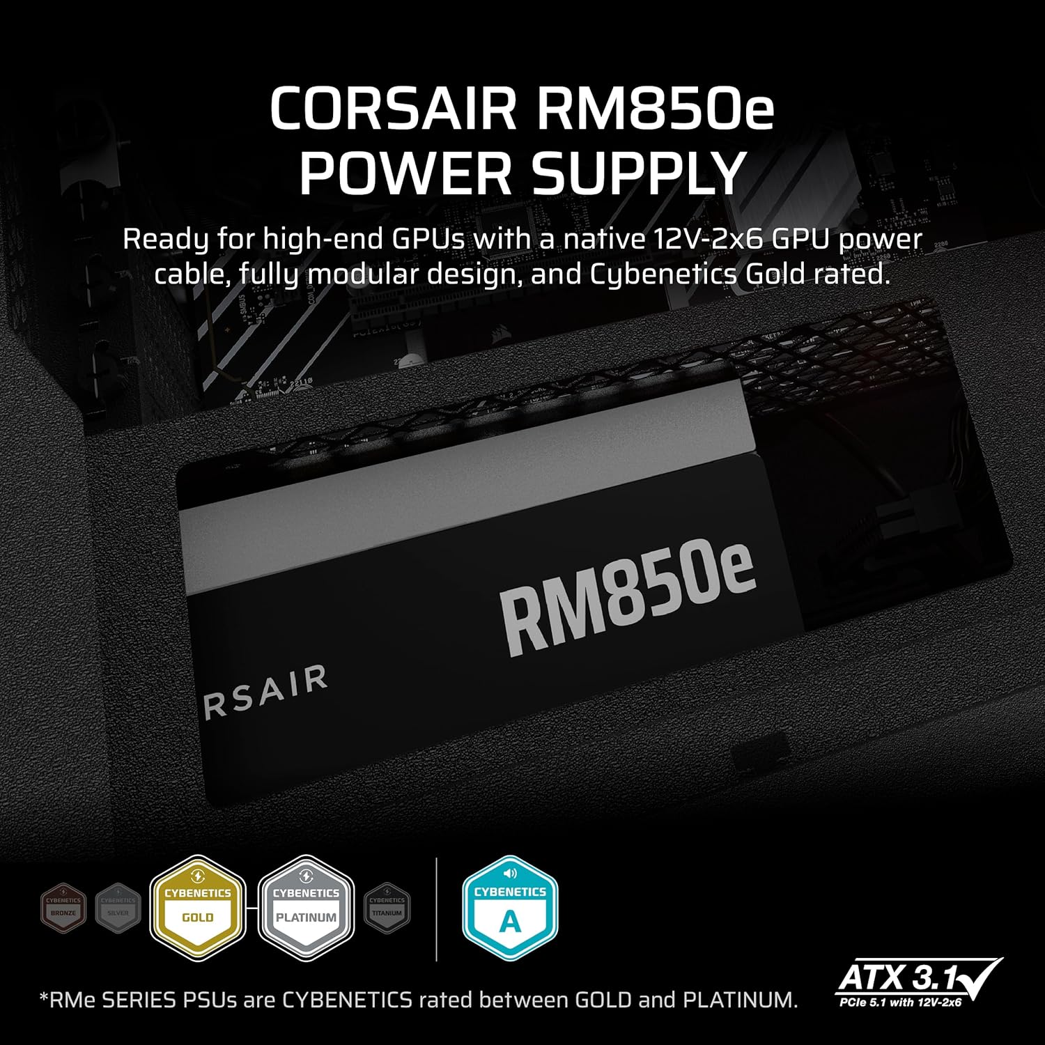 Fuente de poder Corsair RM850e ATX 3.1 PCIe 5.1 850w